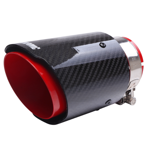 汽車尾喉咀-54-89mm直邊亮纖維紅