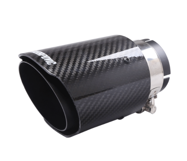 汽車尾喉咀-54-89mm直邊亮纖維黑