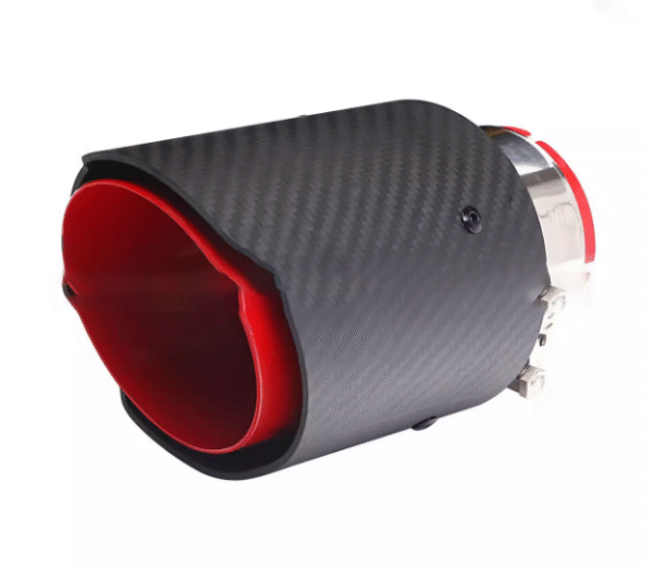 汽車尾喉咀-54-89mm直邊啞光纖維紅