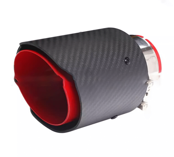 汽車尾喉咀-54-89mm直邊啞光纖維紅