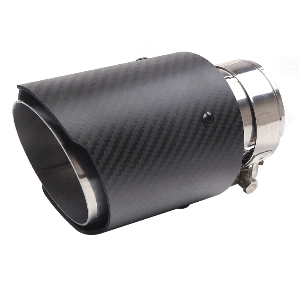 汽車尾喉咀-54-89mm直邊啞光纖維銀