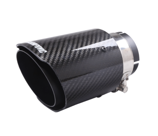 汽車尾喉咀-63-89mm直邊亮纖維黑