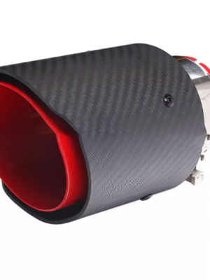 汽車尾喉咀-63-89mm直邊啞光纖維紅