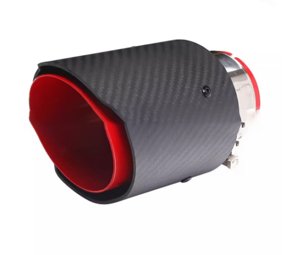 汽車尾喉咀-63-89mm直邊啞光纖維紅