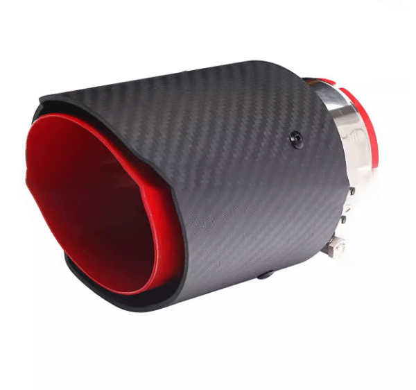 汽車尾喉咀-63-89mm直邊啞光纖維紅