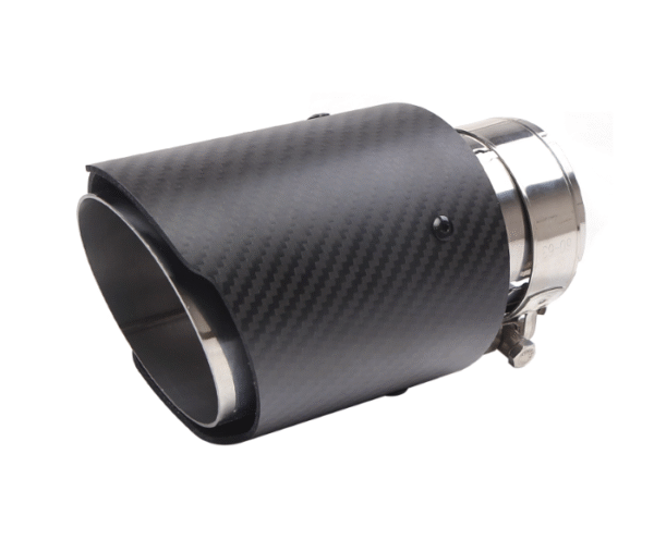 汽車尾喉咀-63-89mm直邊啞光纖維銀