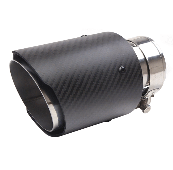 汽車尾喉咀-63-89mm直邊啞光纖維銀