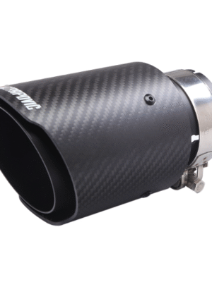 汽車尾喉咀-63-89mm直邊啞光纖維黑