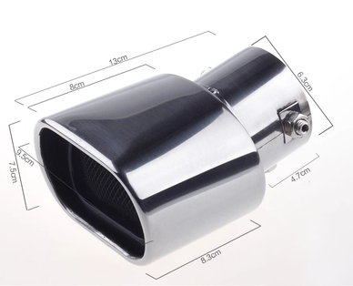 汽車尾喉咀-帶網方口白金彎通用款