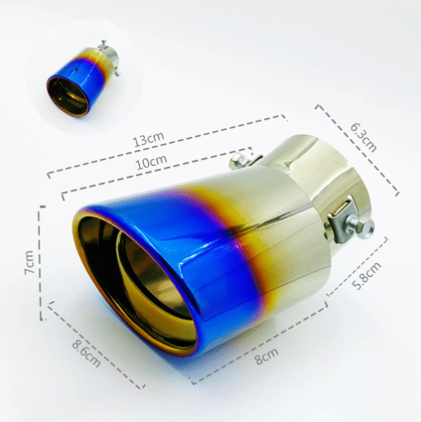 汽車尾喉咀-橢圓烤藍彎通用款