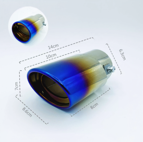 汽車尾喉咀-橢圓烤藍直通用款
