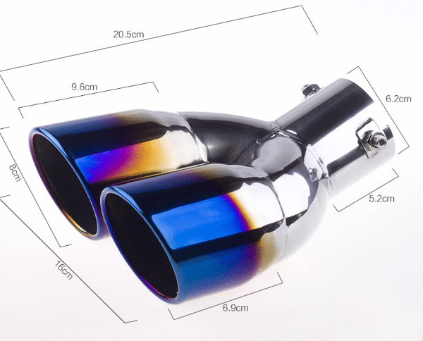 汽車尾喉咀-雙管加厚烤藍彎升級款