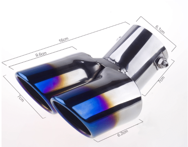 汽車尾喉咀-雙管烤藍彎通用款